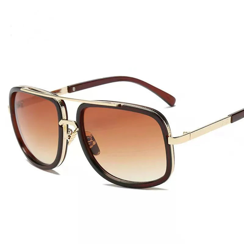 Men’s Vintage Pilot Driving Sunglasses – Gradient Brown UV400 Summer Style Goggles