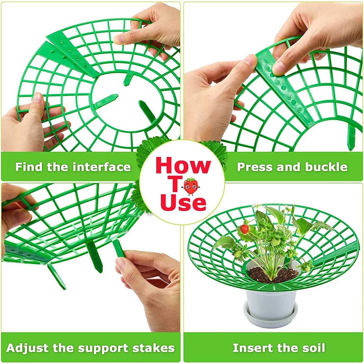 10Pcs Strawberry Plant Supports - Sturdy 3-Legged Growing Racks for Protection Against Mold, Rot, and Dirt - Cage Frame Holder