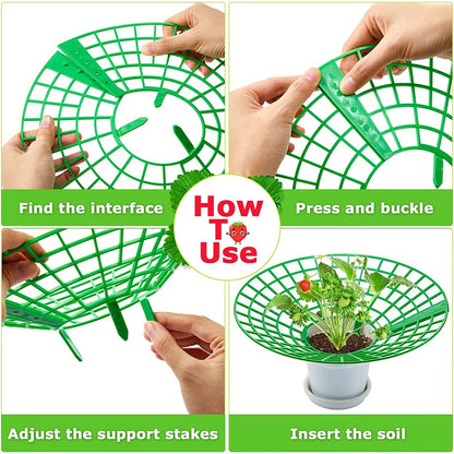 10Pcs Strawberry Plant Supports - Sturdy 3-Legged Growing Racks for Protection Against Mold, Rot, and Dirt - Cage Frame Holder
