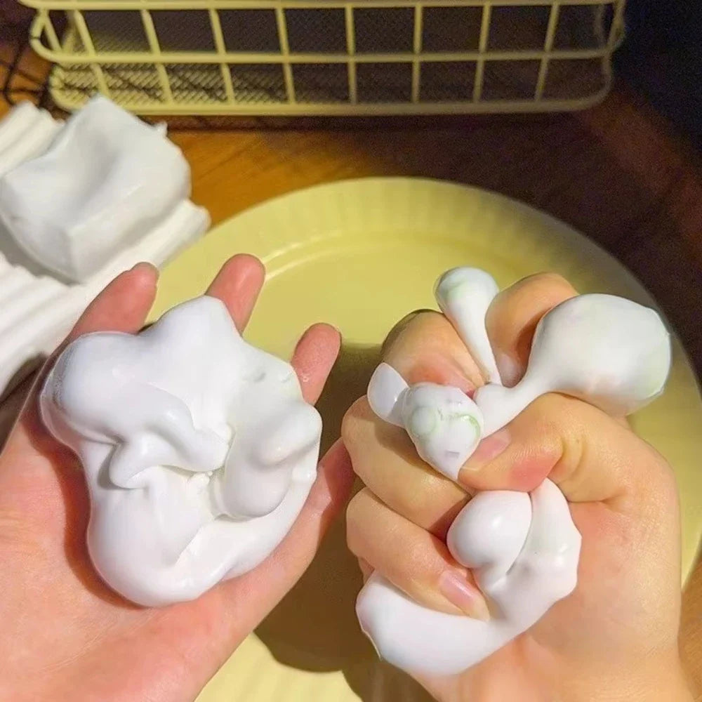 Tofu-Shaped ASMR Stress Relief Toy - Squishy Sensory Fidget Toy with Satisfying Sounds