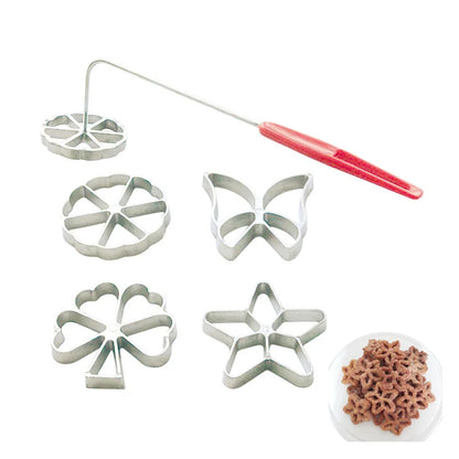 Cast Iron Rosette Mold Set: 5/7Pcs Bunuelos & Achappam Cookie Maker with Handle - Pastry Tools