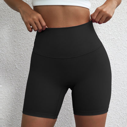 Women’s Solid Color Yoga Shorts – Compression Sport Leggings, Sweat-Wicking Training & Cycling Shorts with Pocket