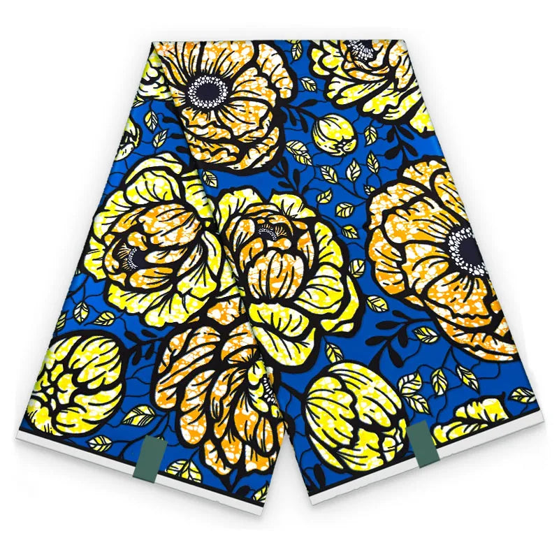 2026 African Ankara Wax Print Fabric - 100% Cotton Soft High Quality Original Real Wax Fabric for Party Dresses HH101