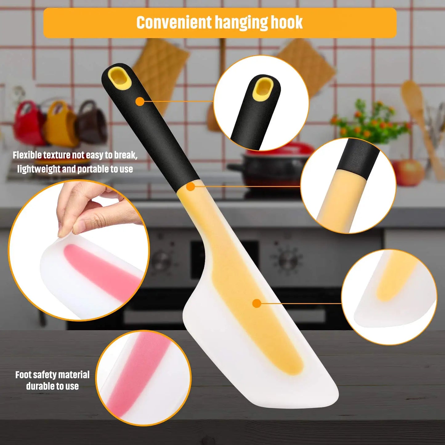 33cm Non-Stick Omelette & Cake Spatula Turner – Heat Resistant Butter Scraper & Baking Mixing Tool for Pastry Kitchen Use