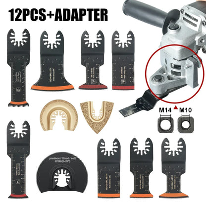 Tooth Oscillating Saw Blade Kit - 10-39PCS Carbide Multitool Blades for Wood PVC & Metal Cutting