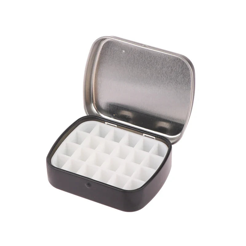 Portable Empty Watercolor Tin Box – 12/24 Grid Mini Paint Palette for Travel Painting & Art Supplies