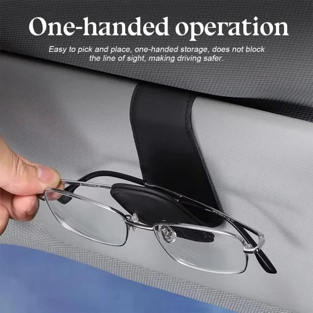 Universal Car Sun Visor Organizer Clip – Sunglasses Holder, Card & Pen Storage Auto Accessory