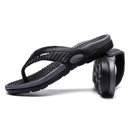 Men’s Massage Flip Flops, Breathable Summer Beach Sandals, Luxury Non-Slip Slippers Plus Size Up to 46 Comfort Footwear