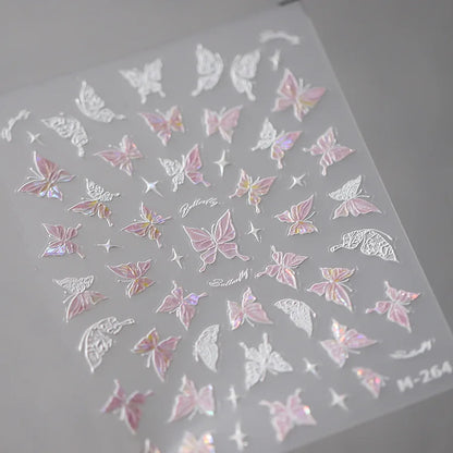 5D Glitter Butterfly Nail Sticker – Kawaii Aurora Nail Art Decal for DIY Manicure & Nail Decorations