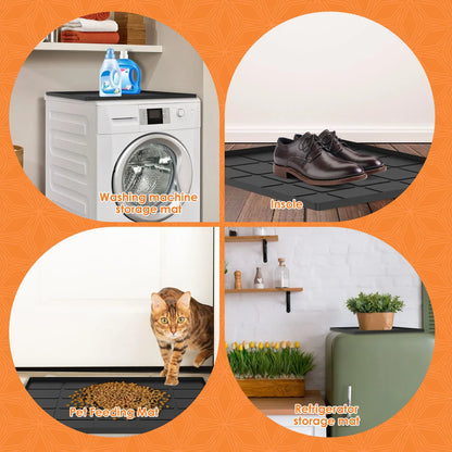 Mini Fridge & Appliance Silicone Mat 60x60cm – Non-Slip Drip Pan with Raised Edges for Floor Protection