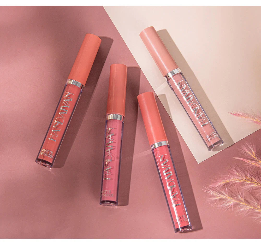 HANDAIYAN 6-Piece Matte Liquid Lipstick Set – Long-Lasting, Non-Stick Cup Lip Gloss Gift Box