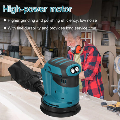 125mm 90W Brushless Cordless Orbital Sander - Electric Polisher for Wood, Metal Grinding & Polishing