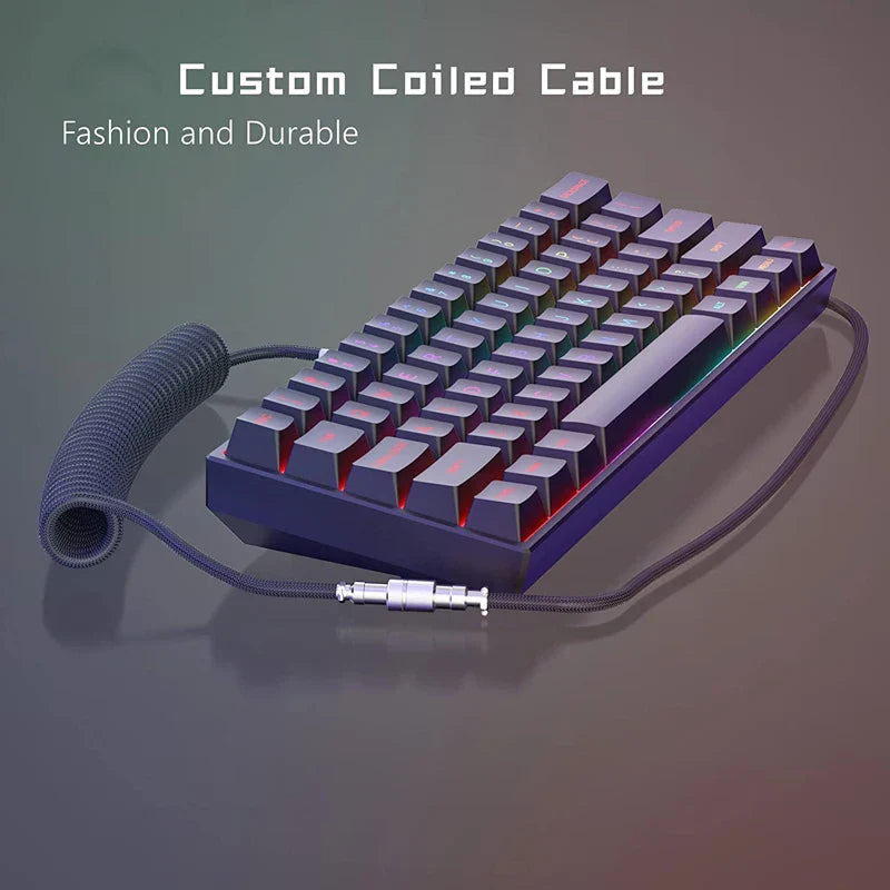 Type C Mechanical Keyboard Coiled Cable - 3M USB Wire with Aviator Connector for Desktop Computers and Mechanical Keyboards