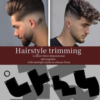 Reusable Barber Lineup Card - Beard & Hairline Shaping Tool with Measurement Guide