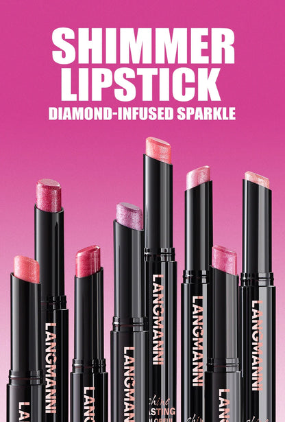 Diamond Pearlescent Lipstick – Waterproof, Long-Lasting Matte Velvet Lipstick with Non-Stick Shine for Sexy Red Lips          Ask ChatGPT
