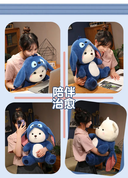 30cm Cute Bear-to-Disney Stitch Plush Toy – Soft Stuffed Cartoon Animal Doll, Perfect Birthday & Christmas Gift