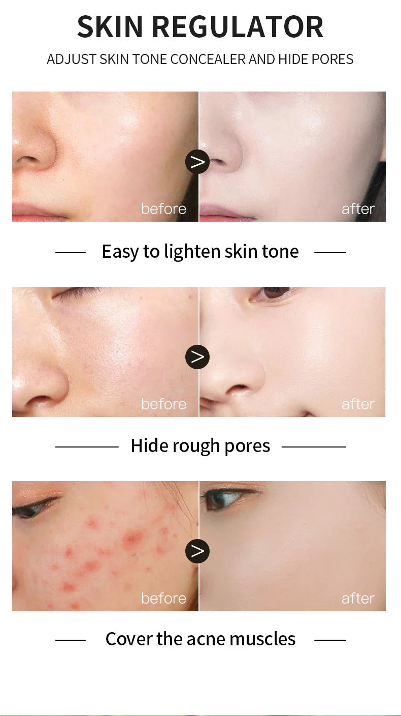 Air Cushion CC Cream with Mushroom Head Puff – Moisturizing, Brightening BB Cream & Waterproof Face Concealer