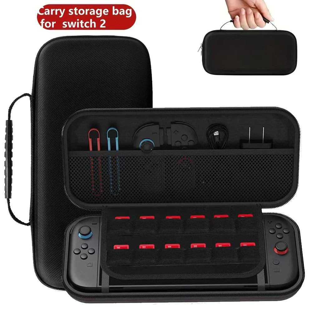 Travel Carrying Case for Nintendo Switch 2 — EVA Hard Shell, Shockproof Storage Bag & Protective Pouch for Accessories