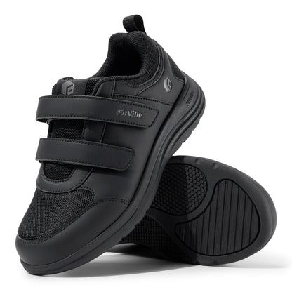 FitVille Women’s Diabetic Walking Shoes – Wide Width Lightweight Adjustable Strap Breathable Mesh Comfort Sneakers