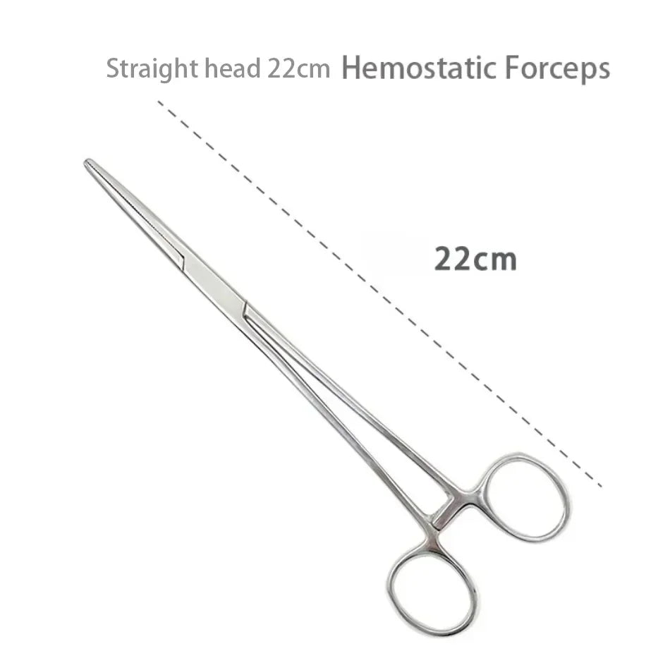 Stainless Steel Hemostatic Forceps – Surgical Locking Clamp Tool, Curved & Straight Tip Fishing Pliers & Medical Hemostat Tool