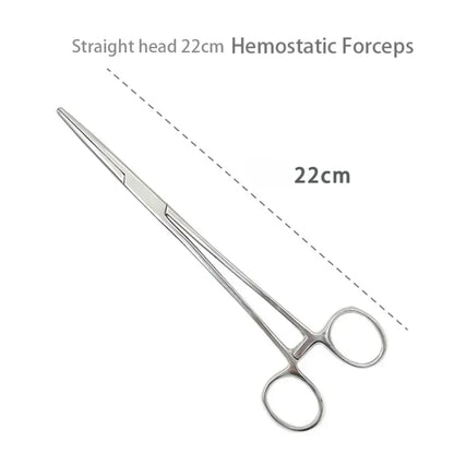 Stainless Steel Hemostatic Forceps – Surgical Locking Clamp Tool, Curved & Straight Tip Fishing Pliers & Medical Hemostat Tool
