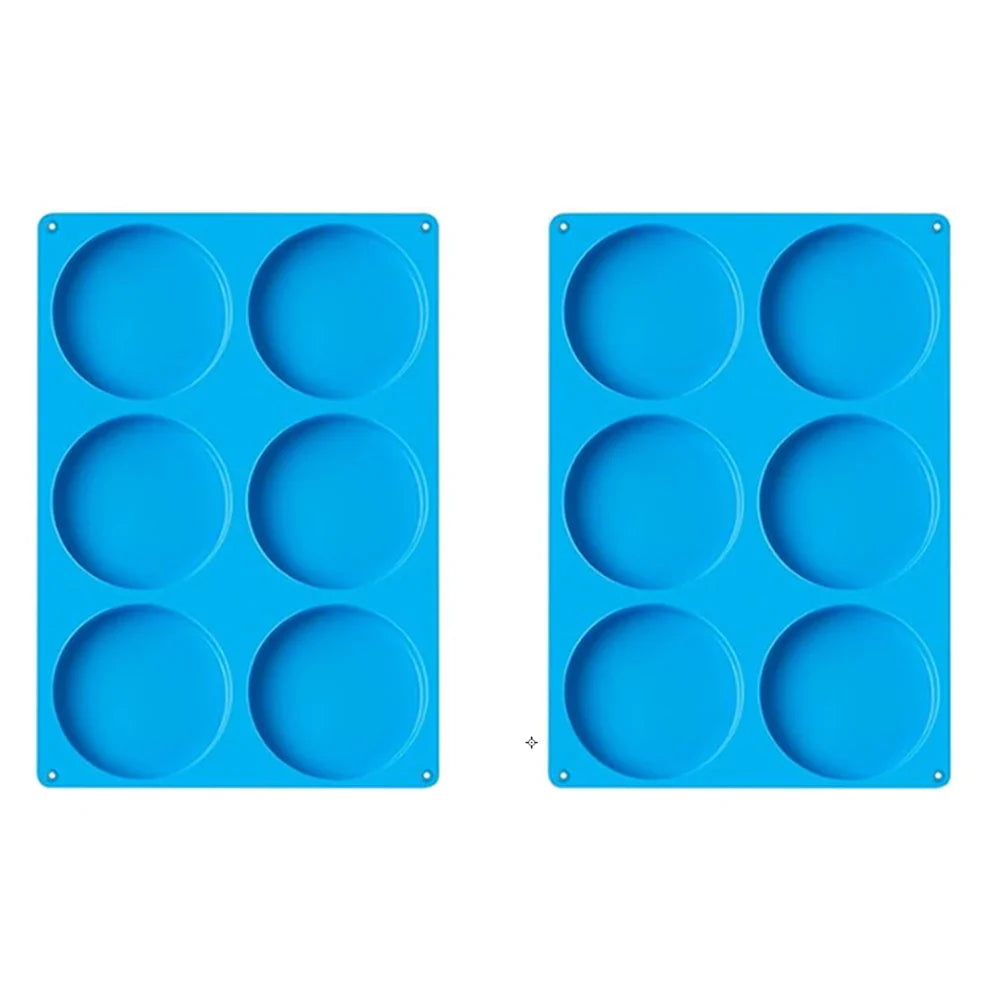 6-Hole Round Silicone Baking Mold – Cake, Jelly, Pudding, Soap & Ice Making Tool for Pastry, Bread & Dessert Decoration