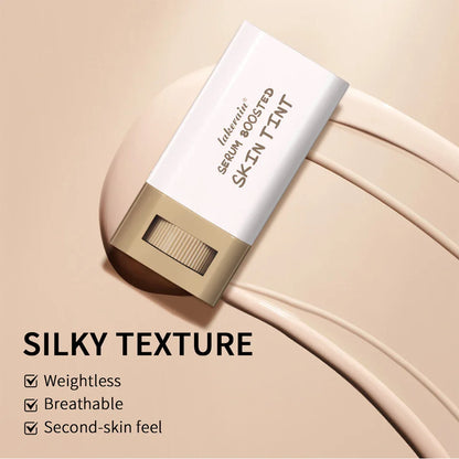 Balm Serum Skin Tint – Silky Texture, Moisturizing Coverage & Plumping Stick Foundation for Even Skin Tone, Travel-Friendly