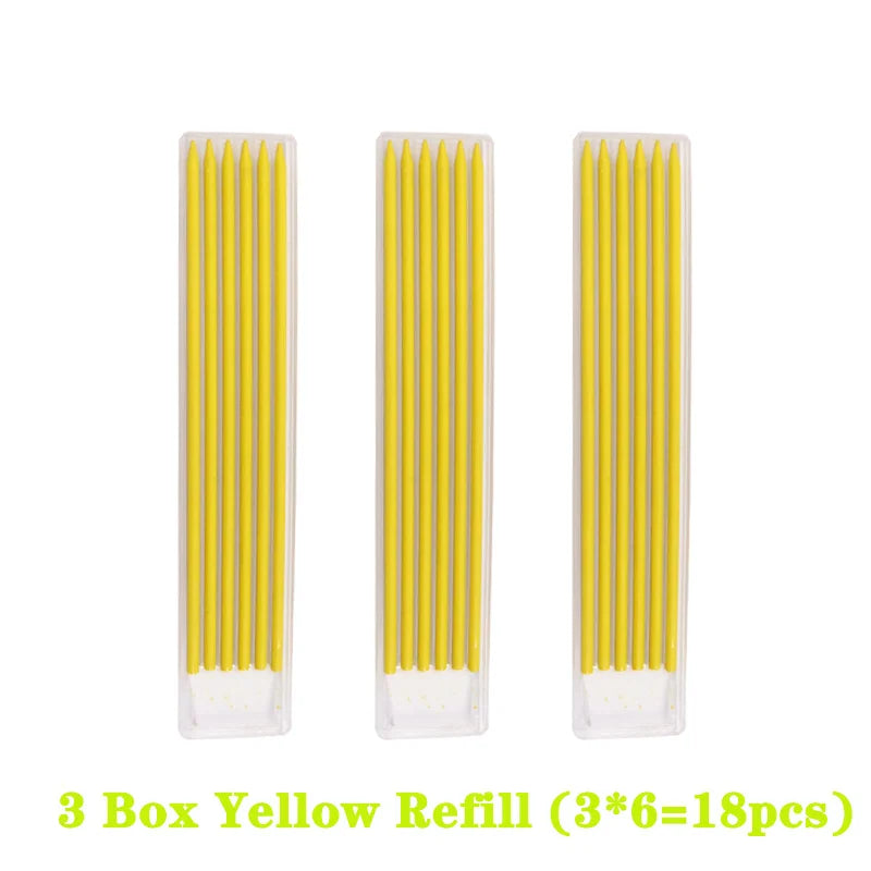 Solid Carpenter Mechanical Pencil – Woodworking Marking Tool with 3 Color Refills, Built-in Sharpener, and Scriber Lead