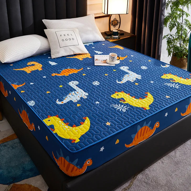 Waterproof Thick Quilted Mattress Cover — Latex Pad, Skin-Friendly Fitted Sheet Protector, 150/160/180x200cm