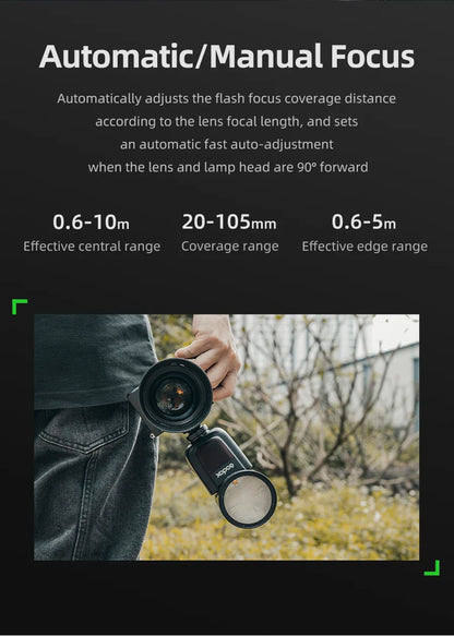 【Do Brasil】 Godox V1 Speedlight Flash - TTL 2.4G HSS for DSLR & Mirrorless Cameras, Compatible with Canon, Sony, Nikon, Fujifilm