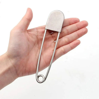 Large Stainless Steel Safety Pin – 12.8cm DIY Sewing Tool, Accessory Needle for Fixing Files (1pc)
