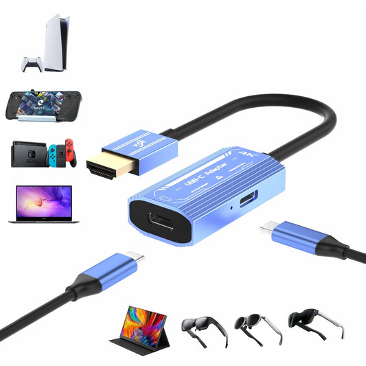 HDMI to USB-C 4K@60Hz Video Adapter – PC & Laptop Connector for Xreal Air, Rokid, VITURE, RayNeo AR/VR Glasses