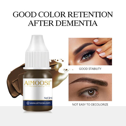 AIMOOSI 18-Color Eyebrow Micropigmentation Pigment — Semi-Permanent Organic Tattoo Ink for Eyeliner & Makeup Supplies