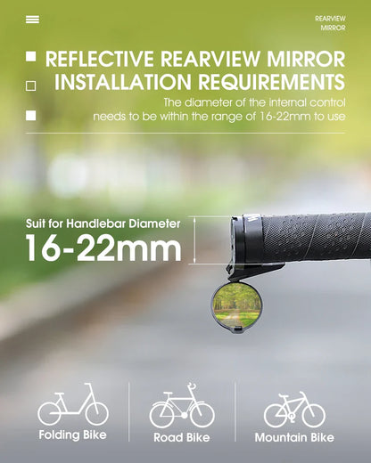 WEST BIKING Adjustable Bicycle Rearview Mirror – Universal Convex Handlebar End Mirror for MTB & Road Bikes