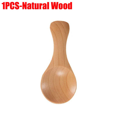 1–10PCS Mini Natural Wooden Spoons – Small Scoop for Tea, Honey, Coffee, Salt, Sugar & Kitchen Cooking Tools