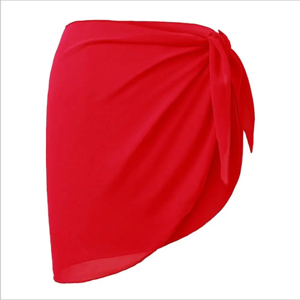 Summer Chiffon Sarong Skirt – Women’s Sheer Short Swimsuit Cover Up Beach Bikini Wrap Scarf