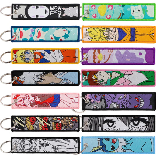 Jet Tag Anime Keychain – Cool Embroidery Key Tag for Motorcycles, Decorative Key Ring Accessory, Gift