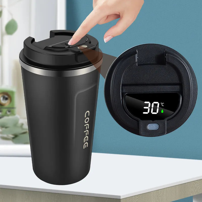 Smart Stainless Steel Coffee Tumbler - Intelligent Temperature Display Thermos Cup, Portable Travel Mug Available in 380ml, 510ml, 550ml Sizes