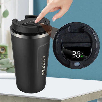 Smart Stainless Steel Coffee Tumbler - Intelligent Temperature Display Thermos Cup, Portable Travel Mug Available in 380ml, 510ml, 550ml Sizes