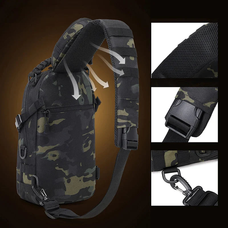 Camping Tactical Chest Bag – MOLLE Sling Backpack for Men, Outdoor Hiking, Cycling & Fishing