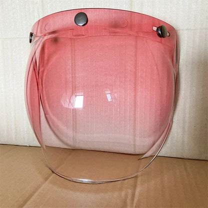 Open Face 3/4 Motorcycle Helmet Visor — Flip-Up Bubble PC Lens Windshield Shield for Casco Moto