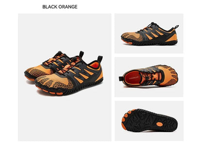 HOBIBEAR Wide Toe Barefoot Shoes – Unisex Artificial Leather Outdoor Walking Sneakers, Zero Drop Minimalist with Elastic Band