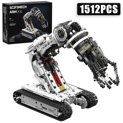 Technical 1512PCS Science Fiction Robotic Arm Building Blocks Set – High-Tech Engineering Car Bricks Toy for Kids & Adults STEM Educational Gift