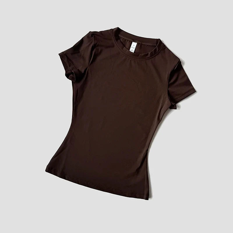 Women’s Seamless Yoga Top Short Sleeve Fitness T-Shirt – Gym, Running & Activewear Sports Shirt for Workout Comfort & Breathability