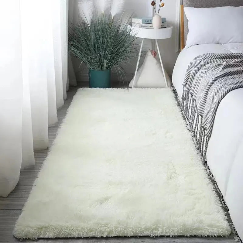 VIKAMA Fluffy Shaggy Rugs – Non-Slip, Machine Washable Soft Plush Area Rugs for Bedroom, Modern Design
