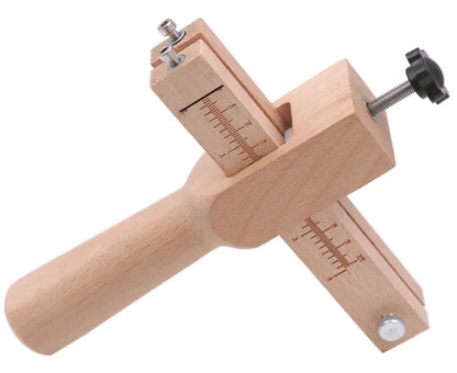 Wooden Adjustable Leather Strap Cutter with 5 Sharp Blades – Precise DIY Belt Cutting Tool for Leathercraft