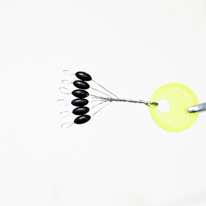 60pcs Rubber Space Bean Fishing Stoppers – 10-Group Oval Float Stopper Set for Carp & Fly Fishing