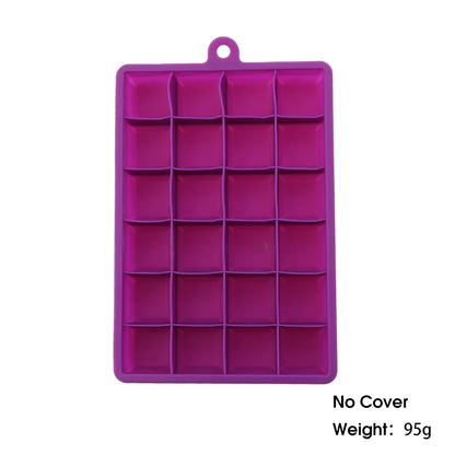 24-Hole Silicone Ice Tray — Square Mold for Ice, Food, Cheese, Jelly, with or without Lid