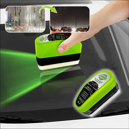 Car Windshield Glass Cleaner Kit – Oil Film Remover & Brush for Crystal Clear Front and Interior Windows (European Cars)