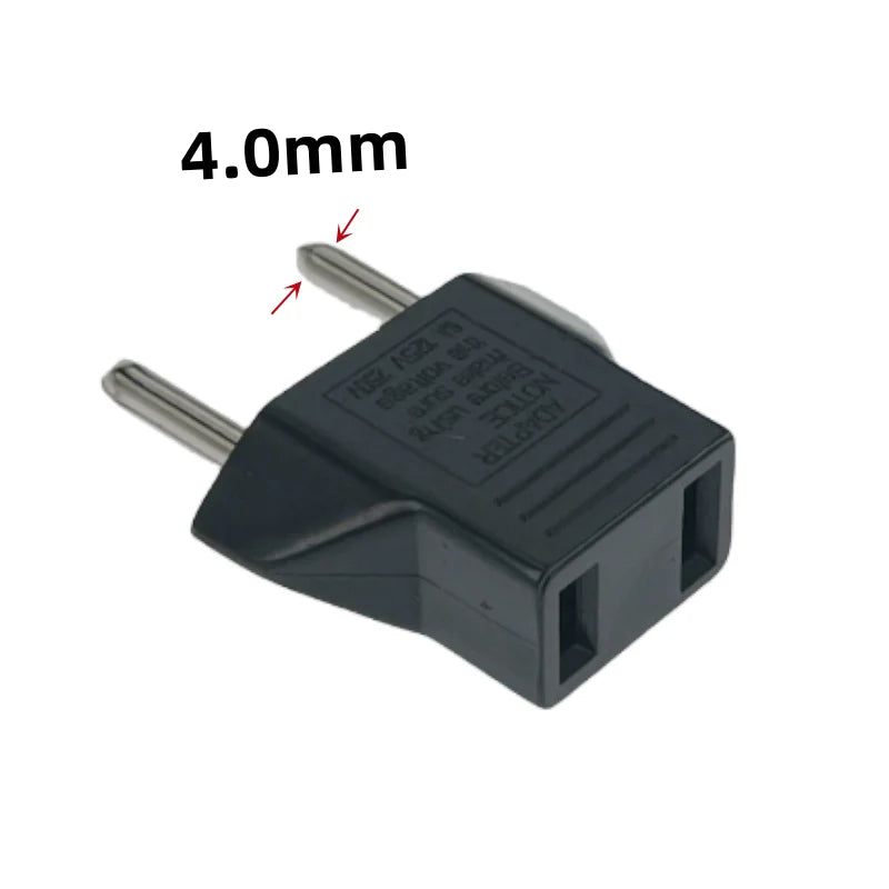 Mini Power Plug Adapter - Converts CN, UK, EU to US, AU - Suitable for America, Russia, Australia, Korea Travel - 4.0mm/4.8mm, 6A 125V